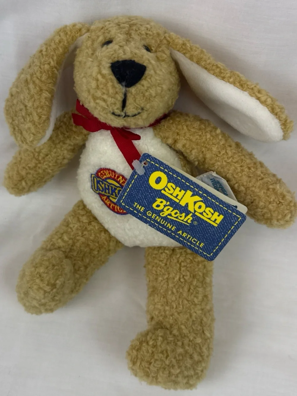Vintage OshKosh B'gosh Tan & White Plush Puppy Toy